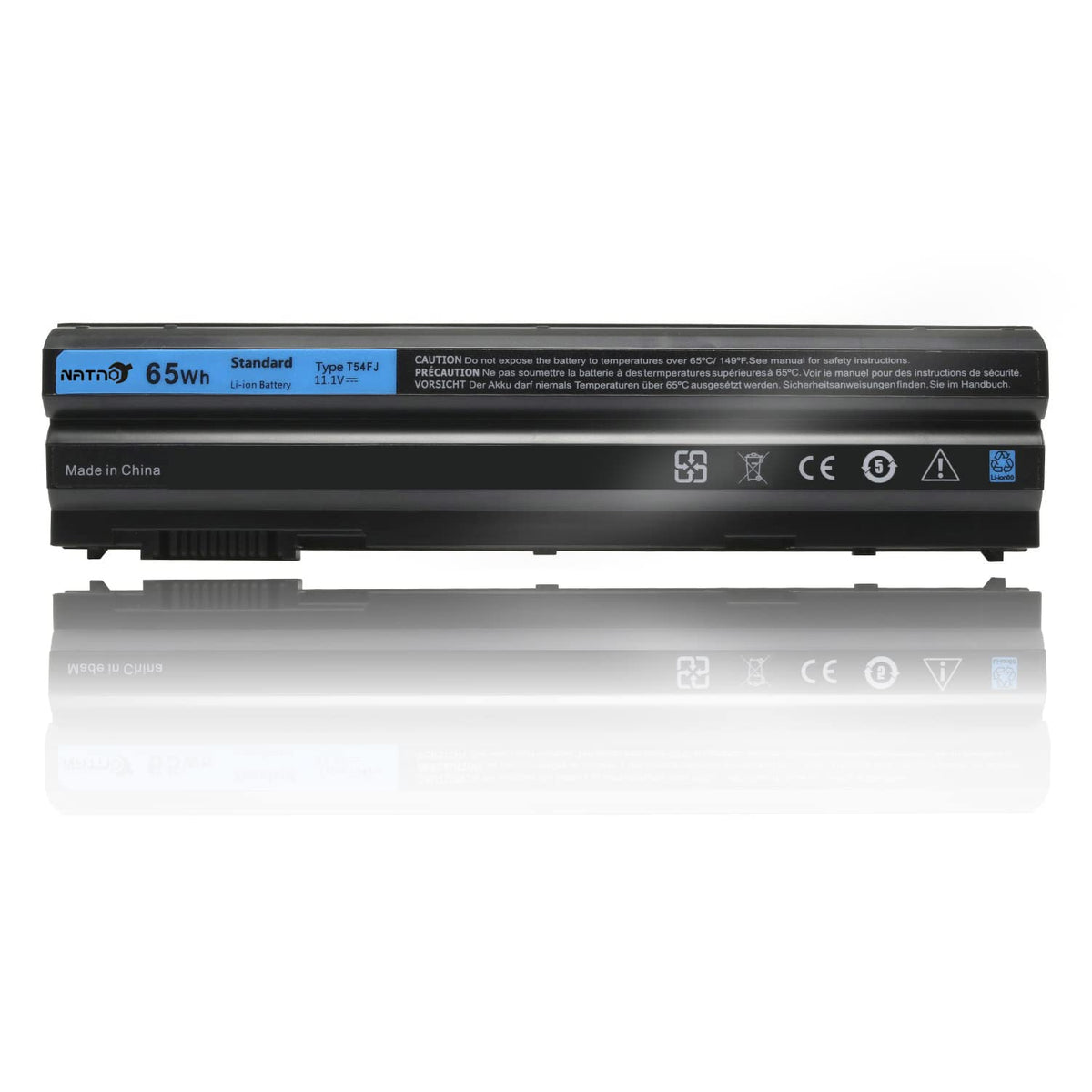 NATNO T54FJ 8858x battery for Dell Latitude E6420, 65Wh capacity, extended unplugged use.