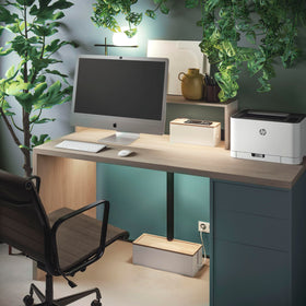 Nature Supplies desk and TV cord organizer helps tidy spaces