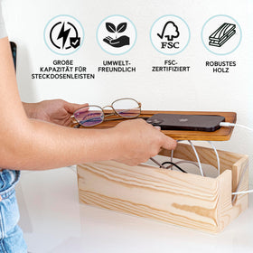 NATURE SUPPLIES medium box front view organizes desk chargers neatly