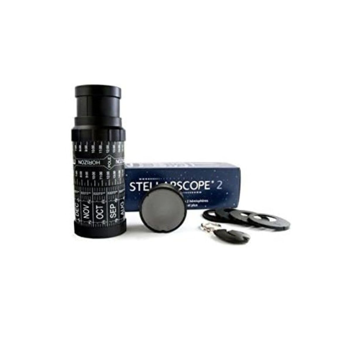 Navir Stellarscope held outdoors against night sky, helps beginners locate constellations