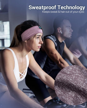 Navly headband laid flat showing fabric texture and flexible band benefit