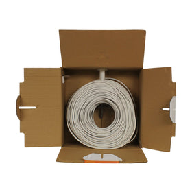 NavePoint white 500 ft bulk cable with PVC jacket for easy installations.