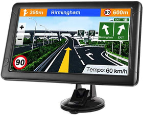 NAVRUF 9-inch front display showing clear map and benefits of visibility