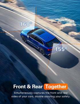 Navycrest dashcam with in-car charger USB port for power and connectivity.