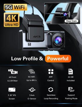 Navycrest front camera 4K detail for clear road signs and numbers.