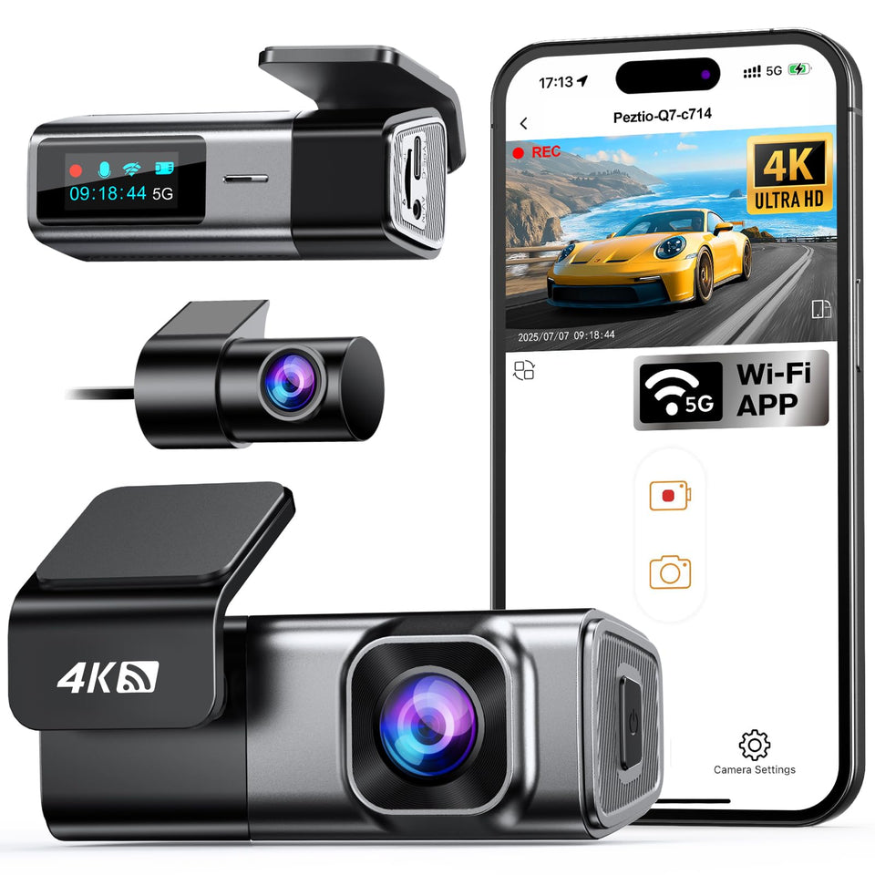 navycrest front camera angled view showing compact design and clear road capture
