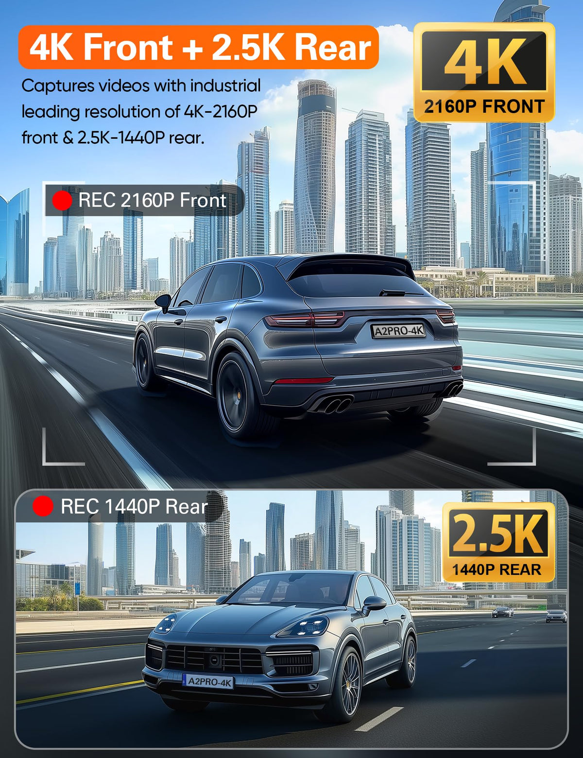 Navycrest rear camera 4K detail for license plates and events.