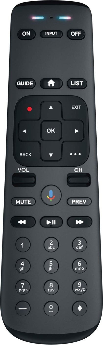 NBS AT&T TV Now remote front view for ergonomic navigation.