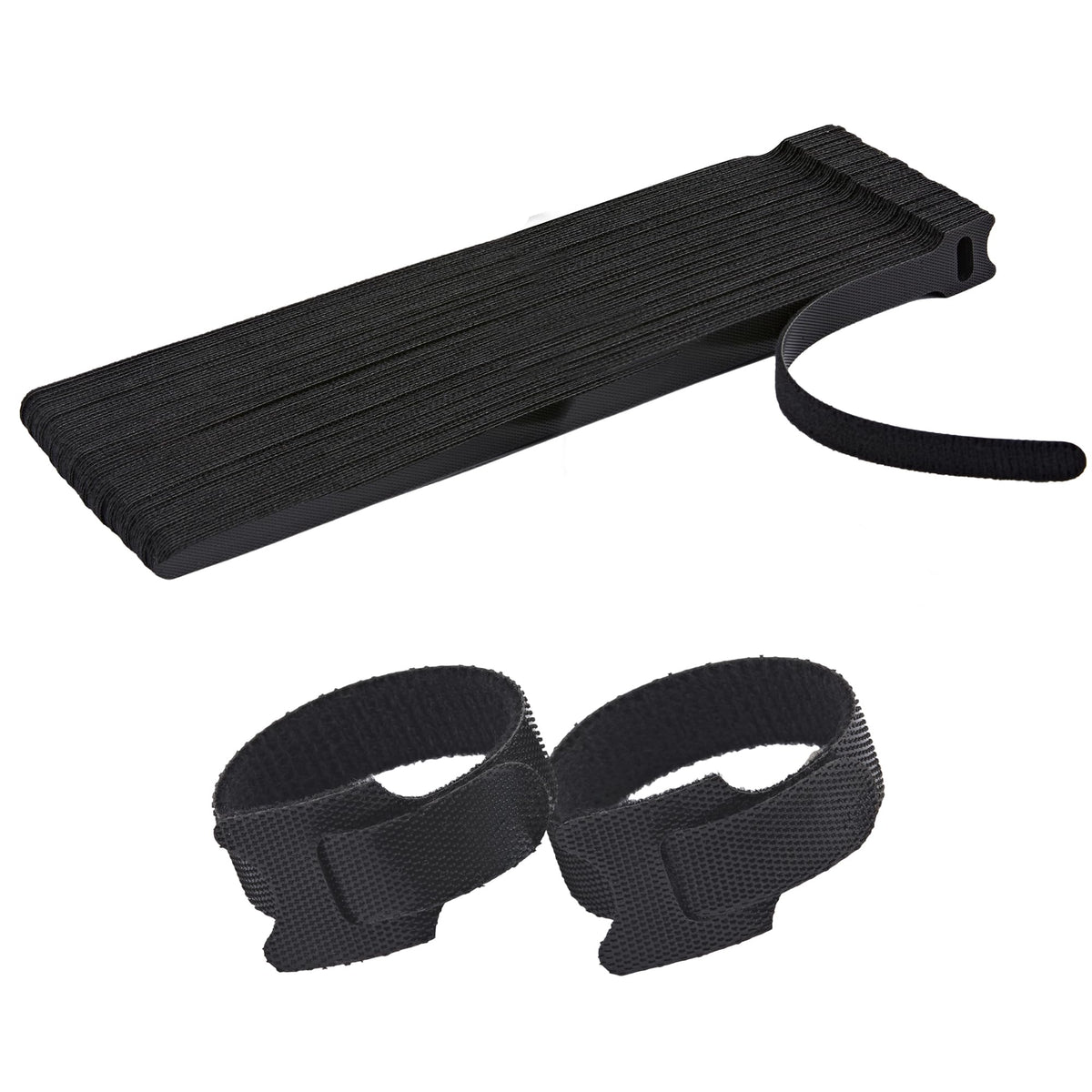 NBTORCH 12-inch cable ties in a 50-pack for tidy wiring and reusable organization.