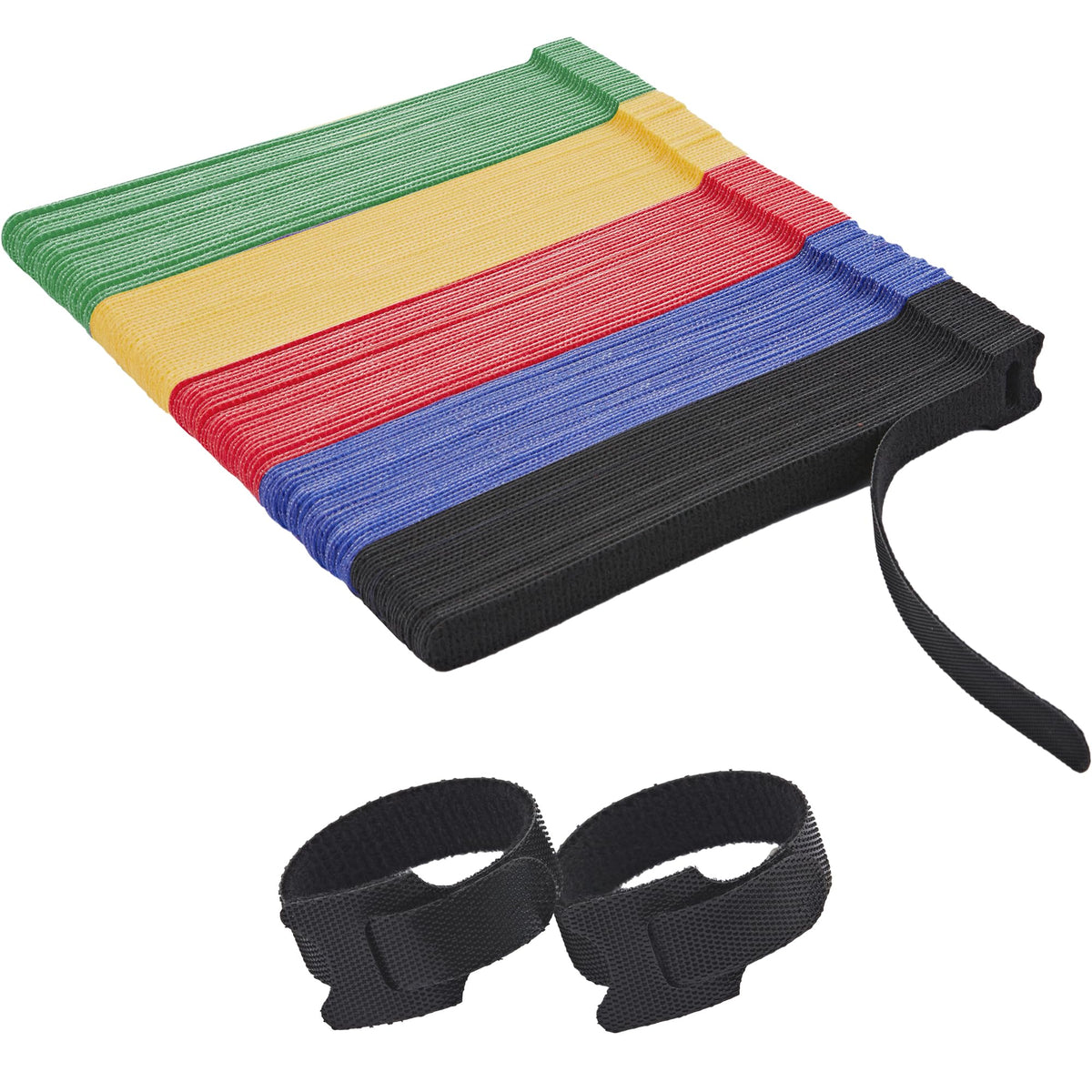 NBTORCH 200pcs multicolor reusable cable ties for tidy home cable organization.