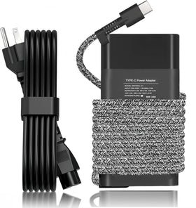 NDWQGFS 90W USB-C charger front view for HP laptops, compact power on the go.