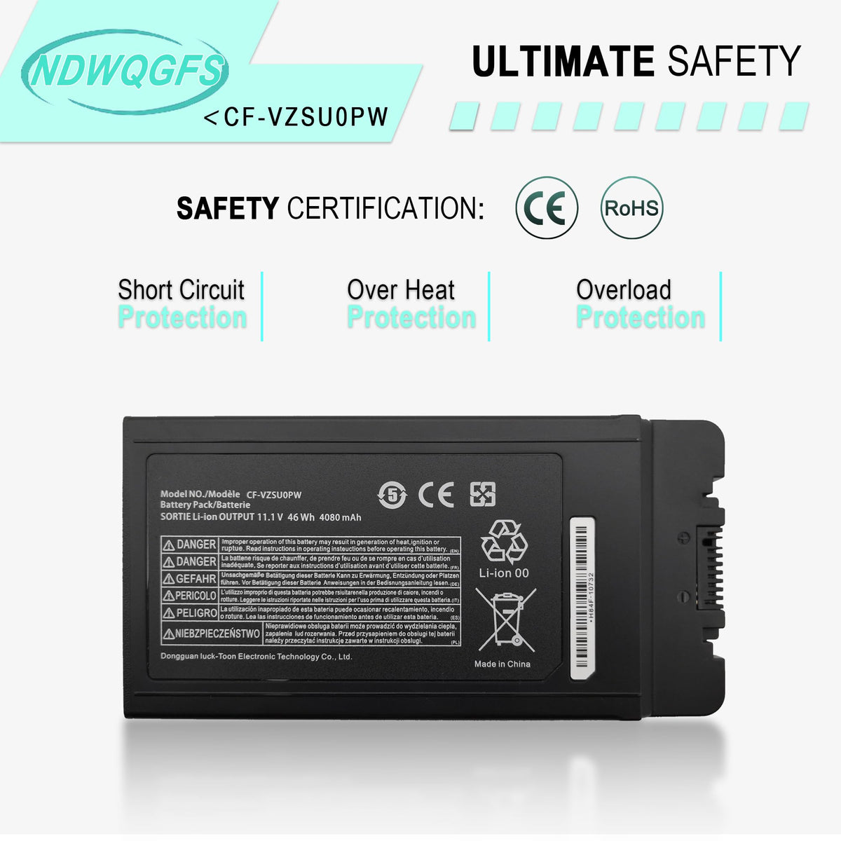 NDWQGFS CF-54 battery serial engraving confirms traceability and authenticity