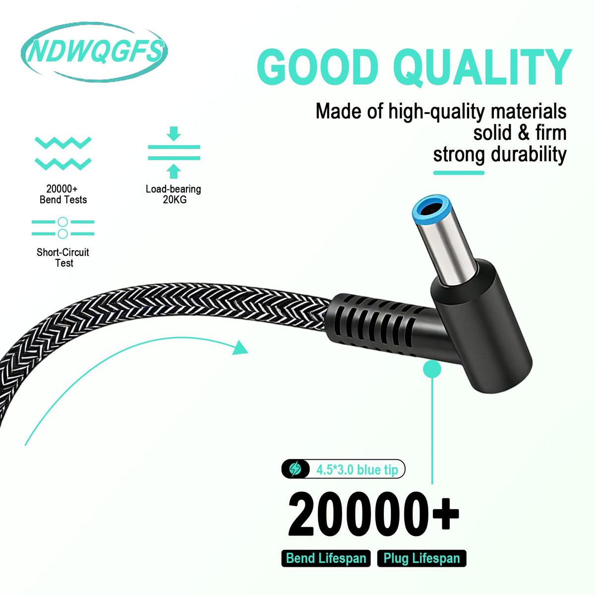 NDWQGFS compact travel-size charger fits in pockets for travel.