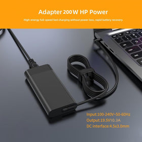 NDWQGFS charger connected to HP Omen delivering stable gaming power