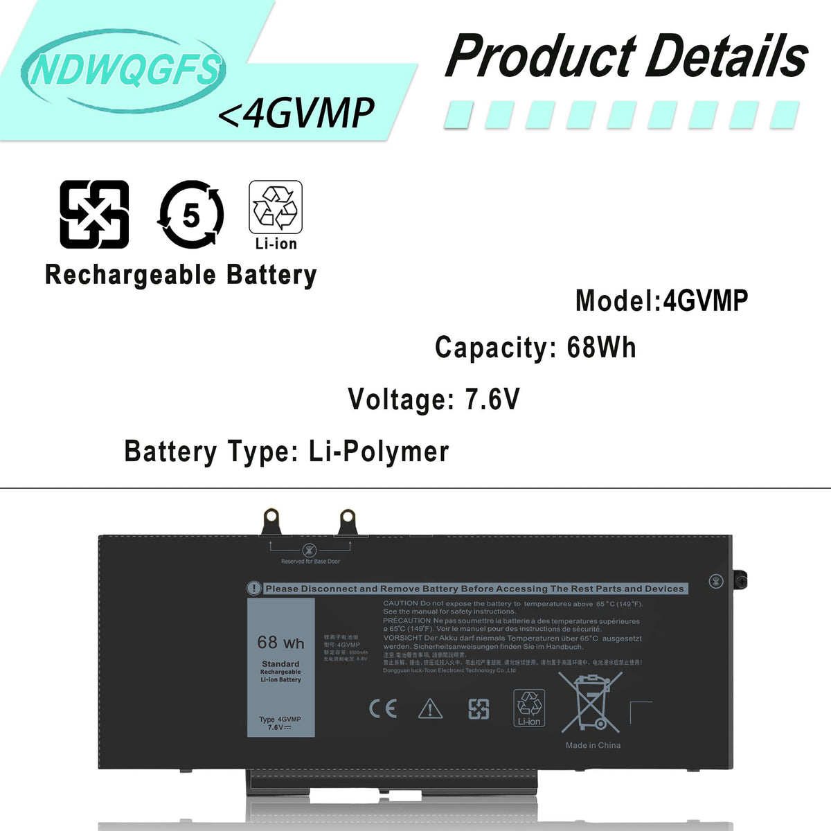 NDWQGFS label closeup showing specs and compatibility for confident selection