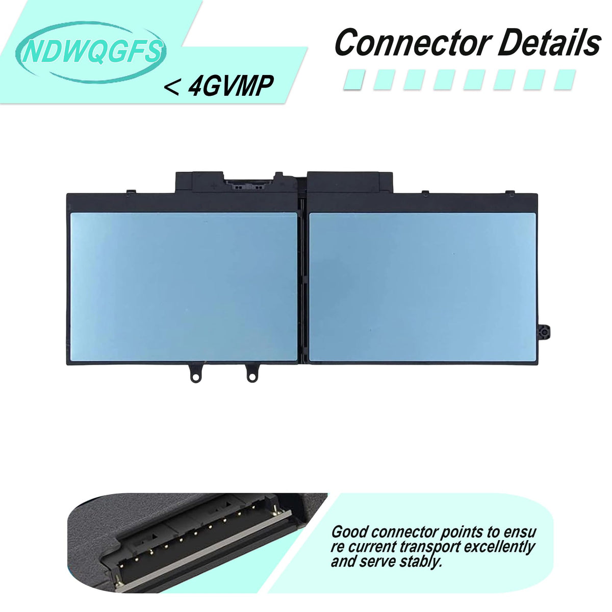 NDWQGFS connector and side profile detail ensuring secure OEM-style connection