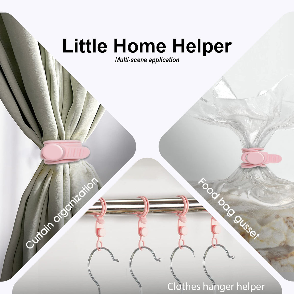 Nearockle pink silicone ties used in a kitchen drawer for organized cables.