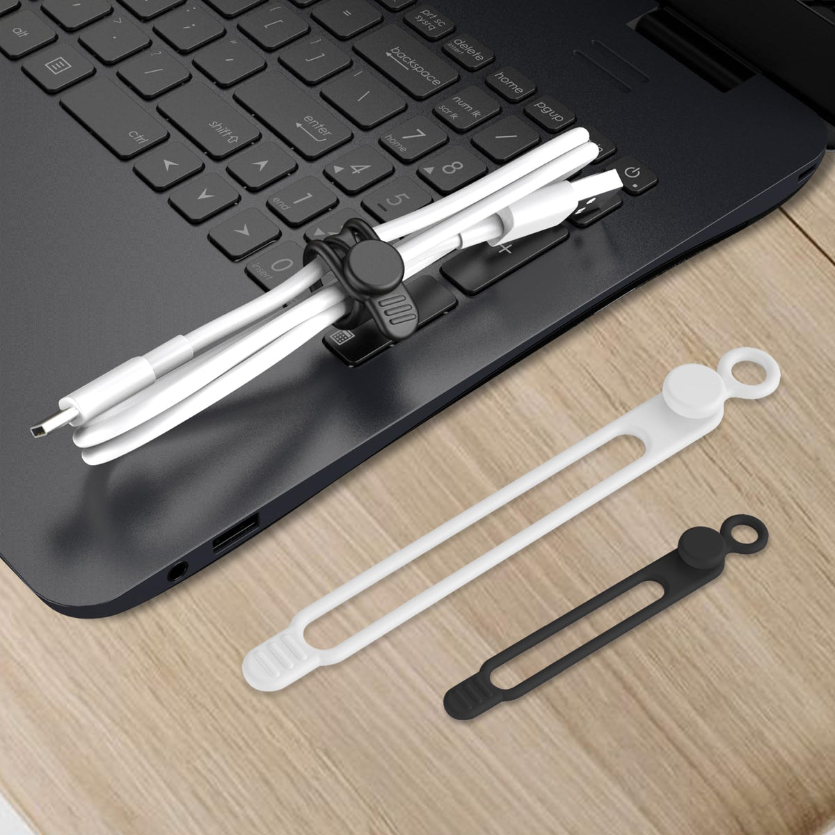 Nearockle packaged contents show 10 ties at 4.2-inch and 6 ties at 7.1-inch in white and black.