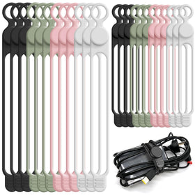 Nearockle silicone cable ties 4.2-inch help tidy headphones and USB cables