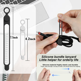 Nearockle silicone cable ties 7.1-inch for larger cables, secure and reusable.
