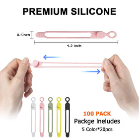 Nearockle silicone cable ties multi-color pack for quick cable classification.