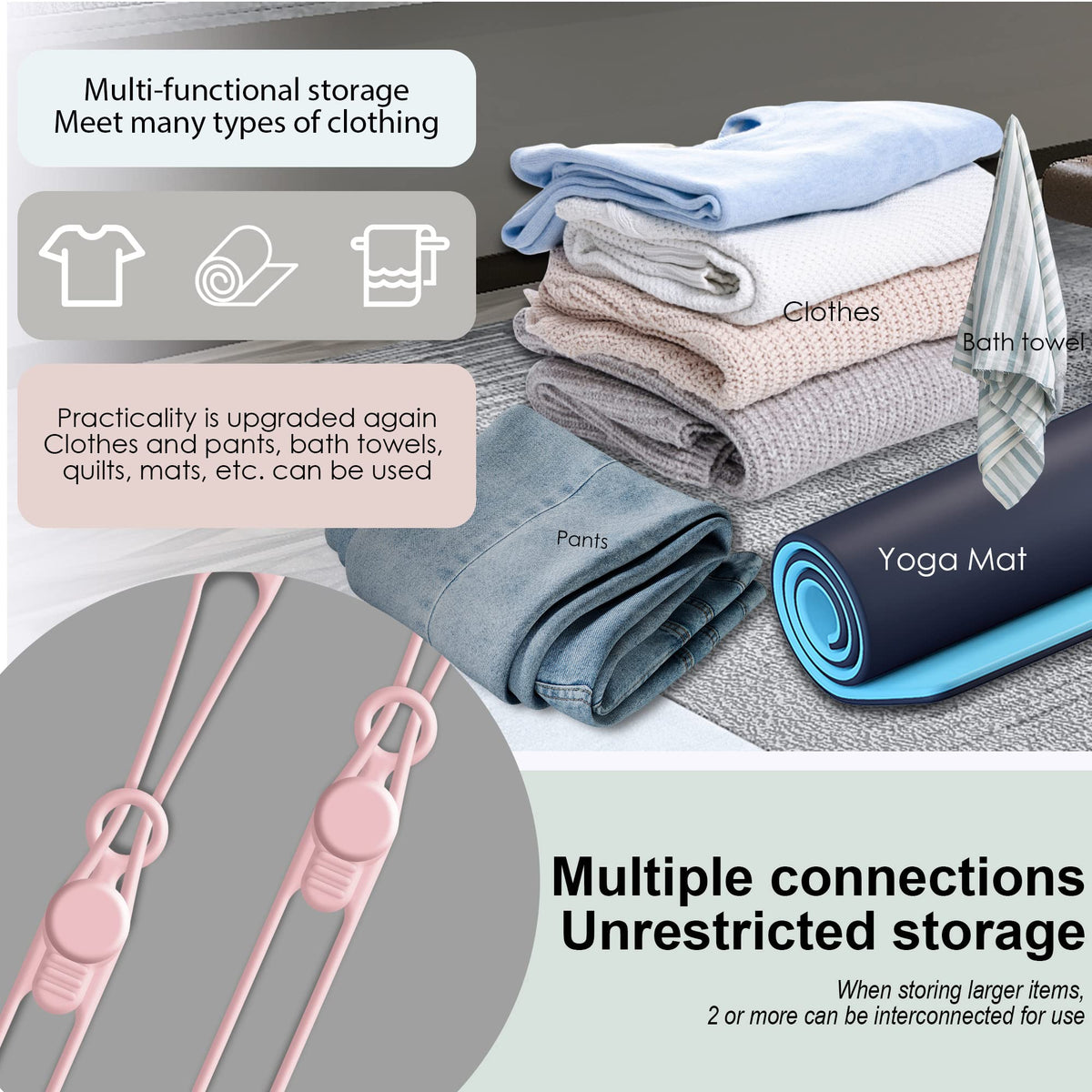 Nearockle pink travel cable ties compactly secure cords on the go.