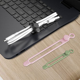 Nearockle silicone cable ties ideal for travel, home, kitchen, and office organization