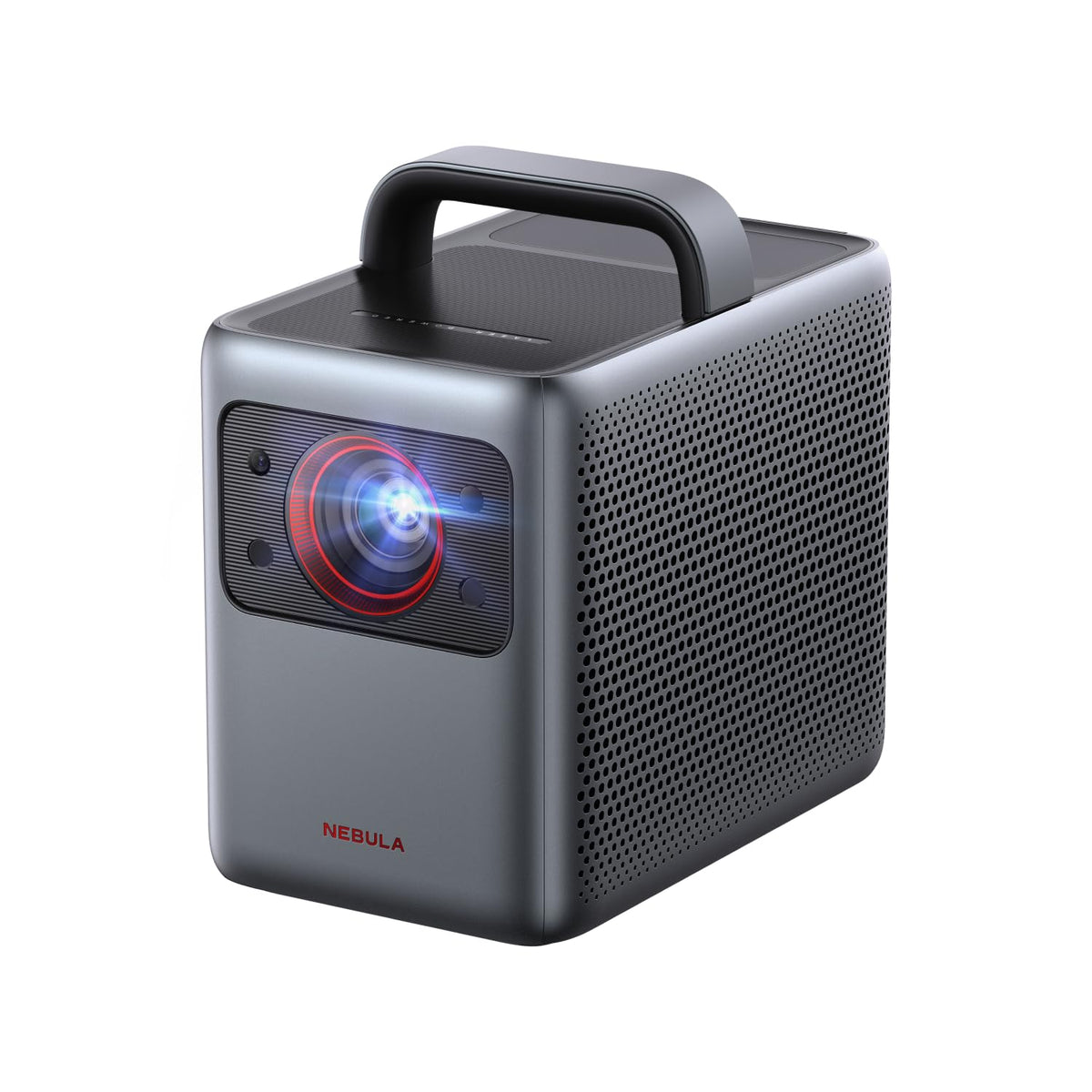 NEBULA Cosmos Laser 4K front view showing compact home theater design and sharp image quality.