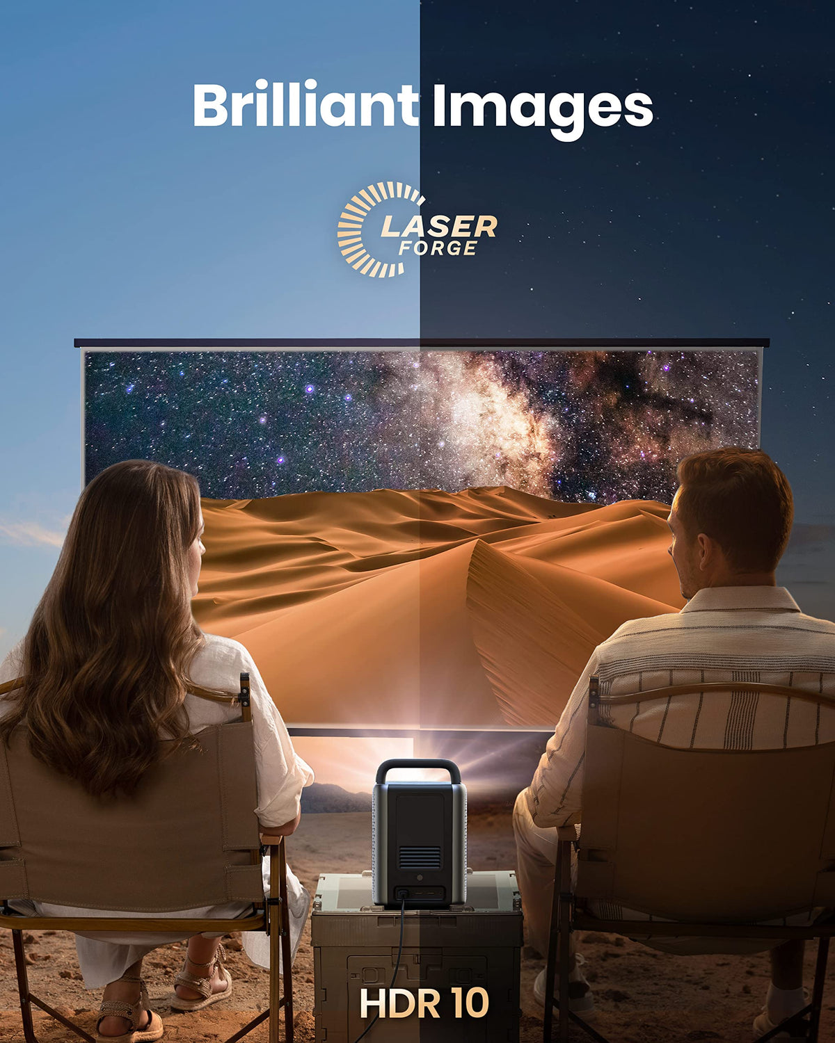 NEBULA Cosmos Laser 4K portable handle enables easy relocation to any room.