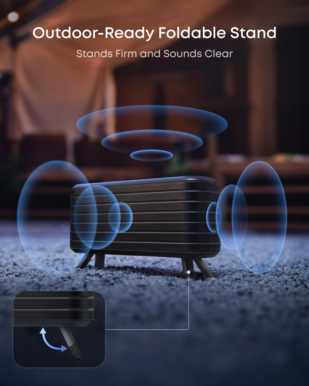 NEBULA satellite speakers deliver up to 8 hours of playback.