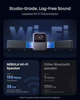 NEBULA IP54 outdoor-ready speakers with foldable stand against dust.