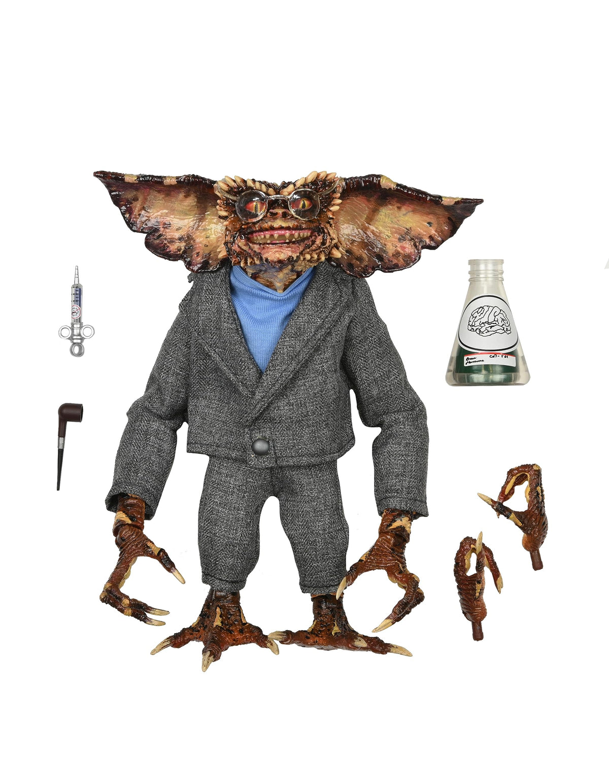 NECA Brain Gremlin front packaging showing collector window display and branding