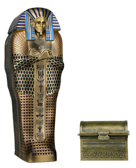NECA sarcophagus front view showing sculpted detail and collector display benefit