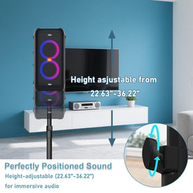 Neeotyy speaker stand reinforced base enhances balance on uneven surfaces