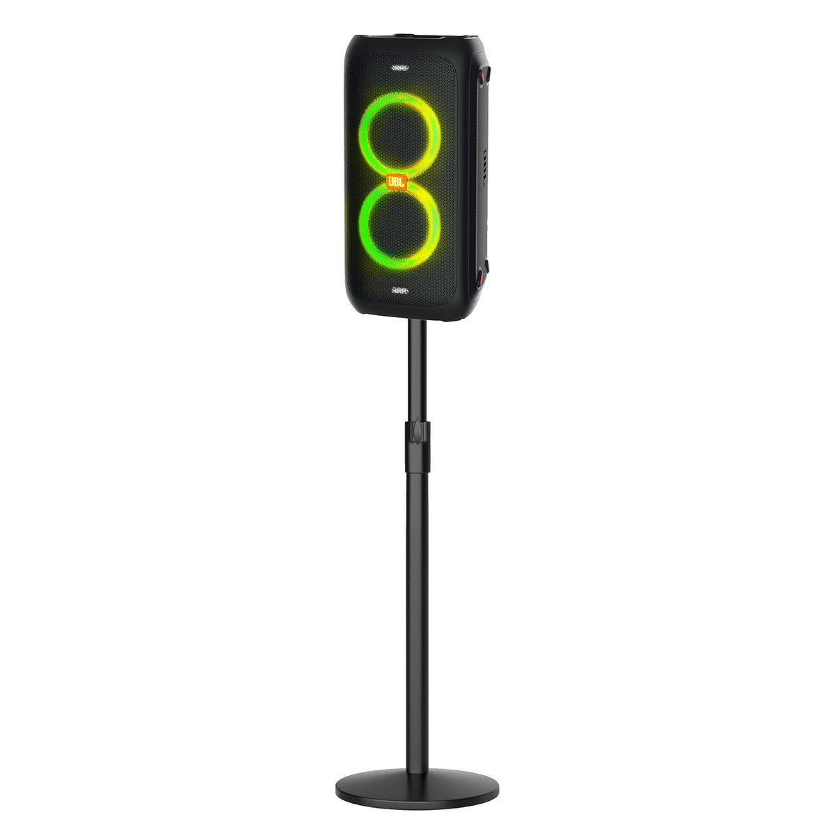 Neeotyy speaker stand top cap secures JBL Partybox for stable elevation