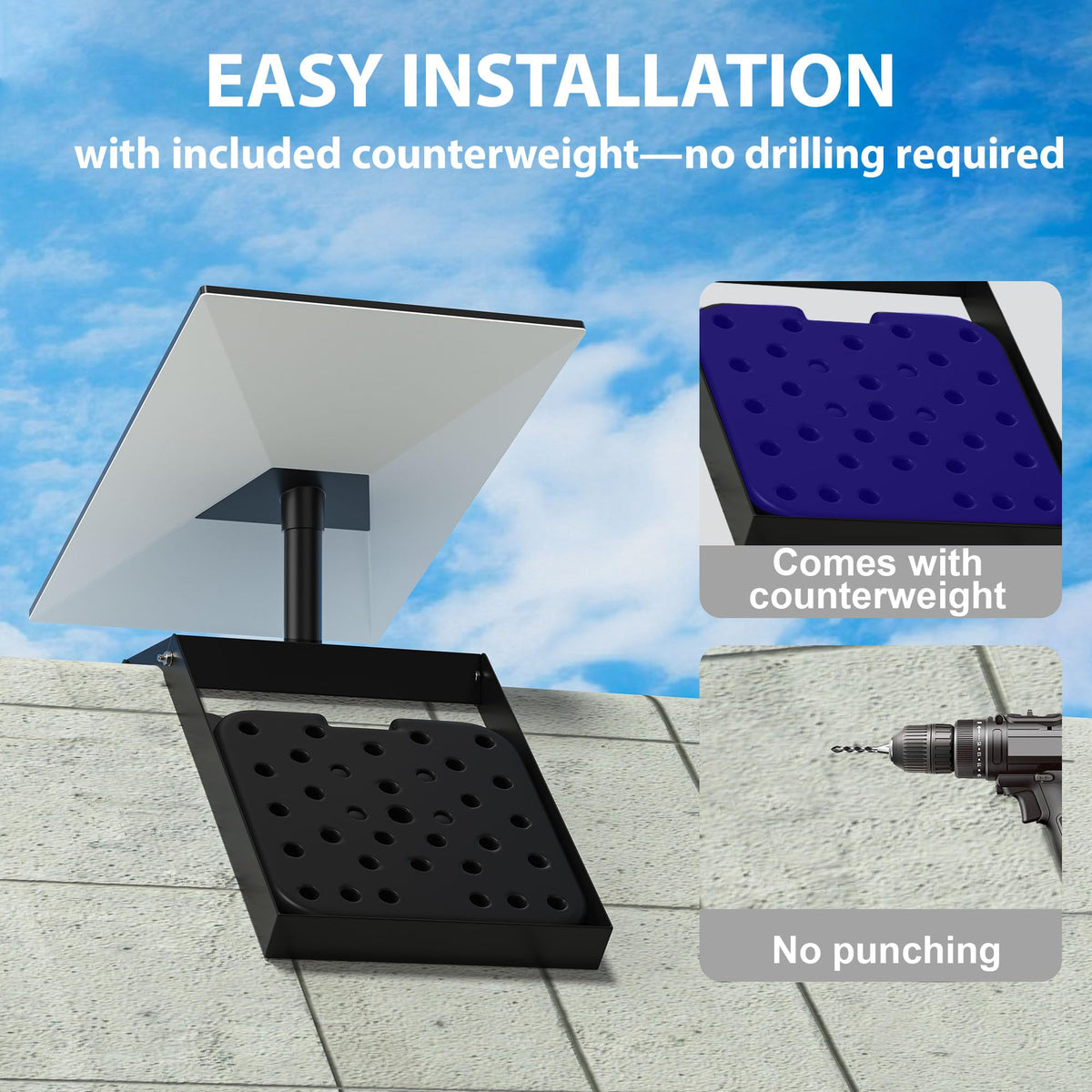 Neeotyy Starlink adjustable angle ridge mount for optimal signal alignment.