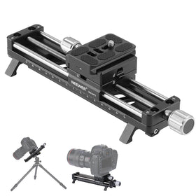 NEEWER 140mm macro rail with 360° rotation for precise close-ups.