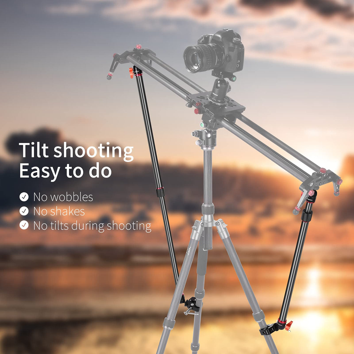 NEEWER ball head ends enable quick multi angle mounting.