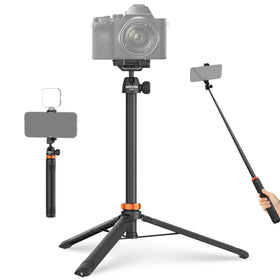 NEEWER Basics 59 selfie stick table top tripod for stable on-table filming.