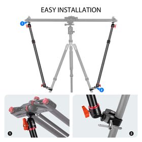 NEEWER C clamp attachment protects tripod legs with non slip padding.