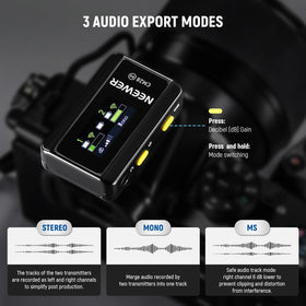 CM28 lavalier clipped to a shirt for crisp interview audio