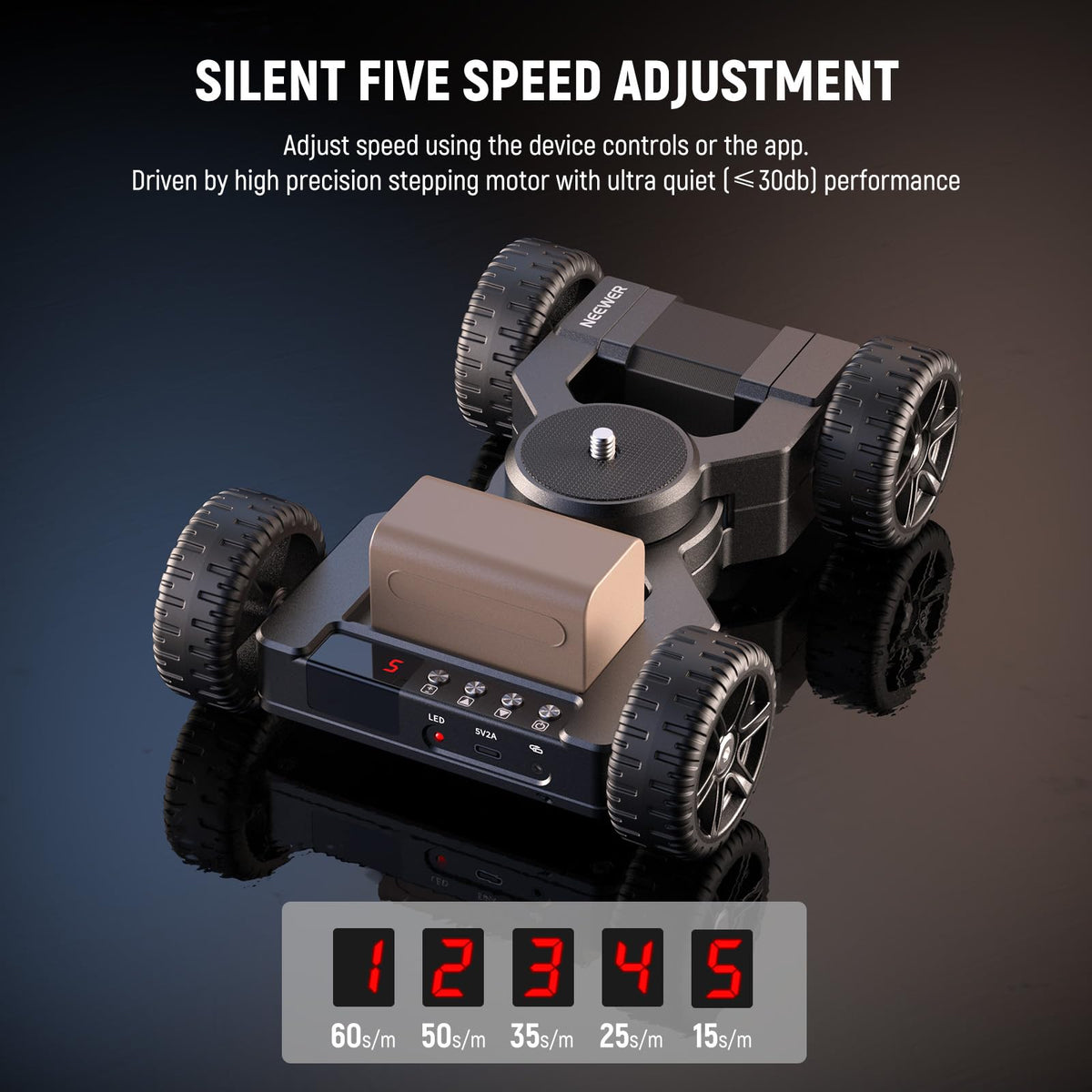 NEEWER DL400 5h runtime dolly extends shoots without frequent charges