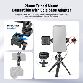 Phone clamp fits iPhone 15 Pro Max for shake-free filming