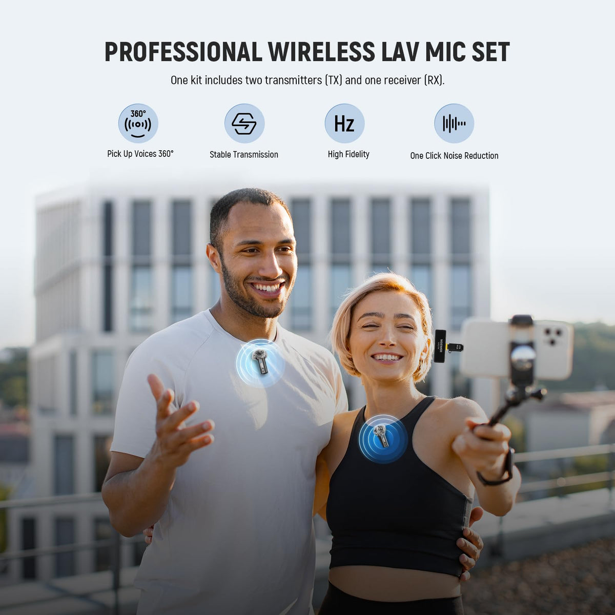 Transmitter clip-on from NEEWER KM23 for hands-free use