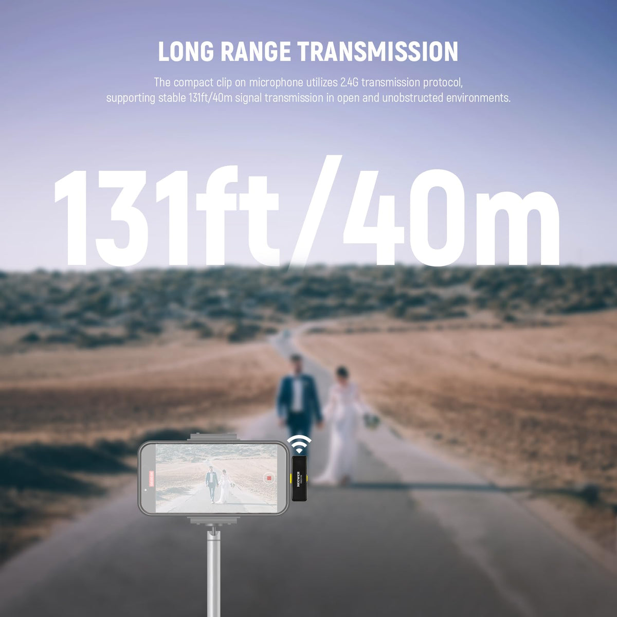 Furry windshield on KM23 reduces outdoor wind noise
