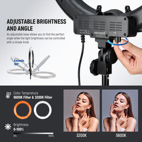 NEEWER White and orange color filters for color accuracy and creative effects.