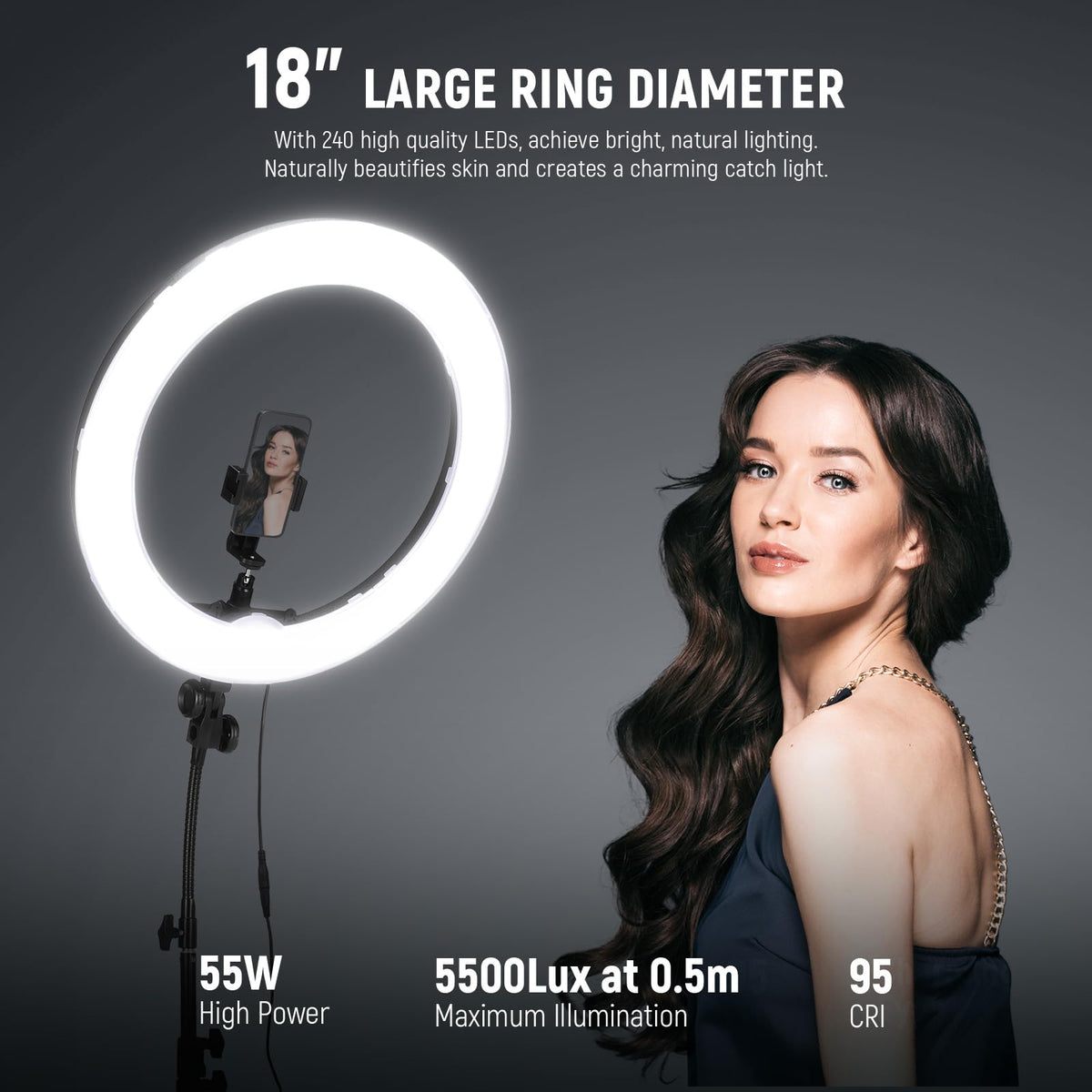 NEEWER Soft Tube adjustable lighting angle for flexible photography and videos.