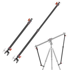 NEEWER slider arm stabilizer setup enhances tripod rigidity for smoother motion.
