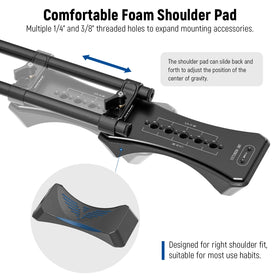 NEEWER SR004 ergonomic shoulder pad reduces fatigue during prolonged shoots.