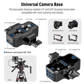 NEEWER SR004 extended 15mm rods provide flexible mounting space for lenses and follow focuses.
